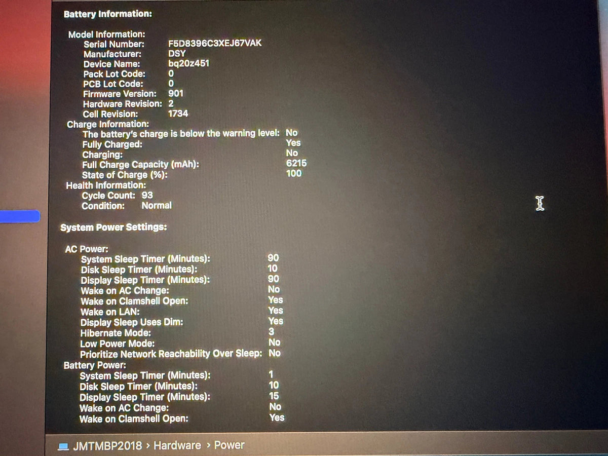 MacBook Pro 15 2018 - Detalles sistema: almacenamiento 1TB y pantalla Retina