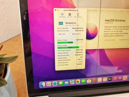 MacBook Pro 13 2015 coconutBattery salud batería 84%