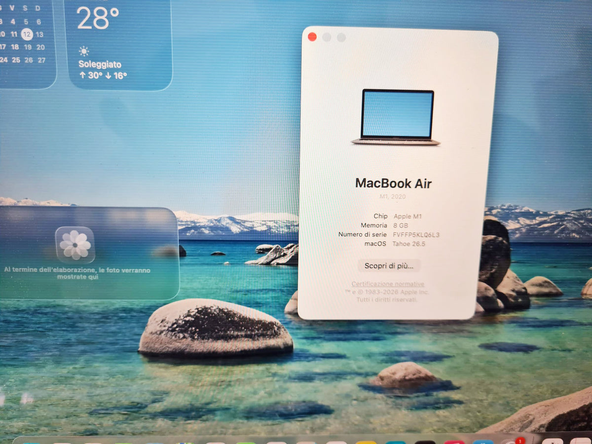 MacBook Air M1 - Acerca de este Mac chip M1 8GB