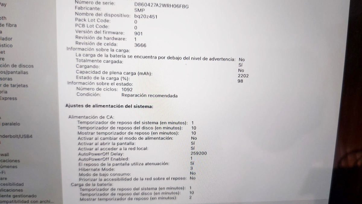 Apple MacBook Pro SSD 256GB Sequoia Garantía Ram