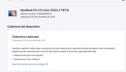 MacBook Pro 13" 2020 🍏 8GB RAM 2TB SSD 🛑 Bloqueado